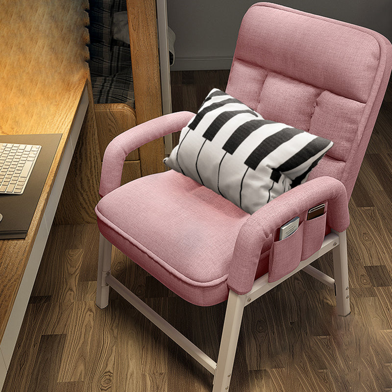 Metal Single Ergonimic Recliner with Pillow Adjustable Solid Color Recliner & Storage Bag & Lumbar Pillow Pink Clearhalo 'Chairs & Seating' 'furn' 'furn_recliners' 'Furniture' 'Living Room Furniture' 'Recliners' 7684517