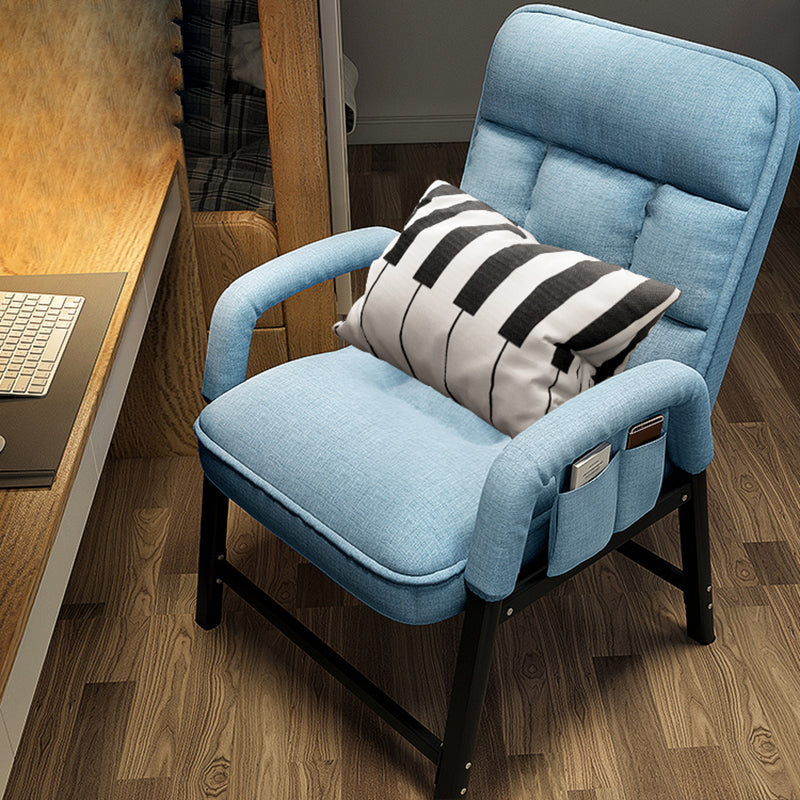 Metal Single Ergonimic Recliner with Pillow Adjustable Solid Color Recliner & Storage Bag & Lumbar Pillow Blue Clearhalo 'Chairs & Seating' 'furn' 'furn_recliners' 'Furniture' 'Living Room Furniture' 'Recliners' 7684519