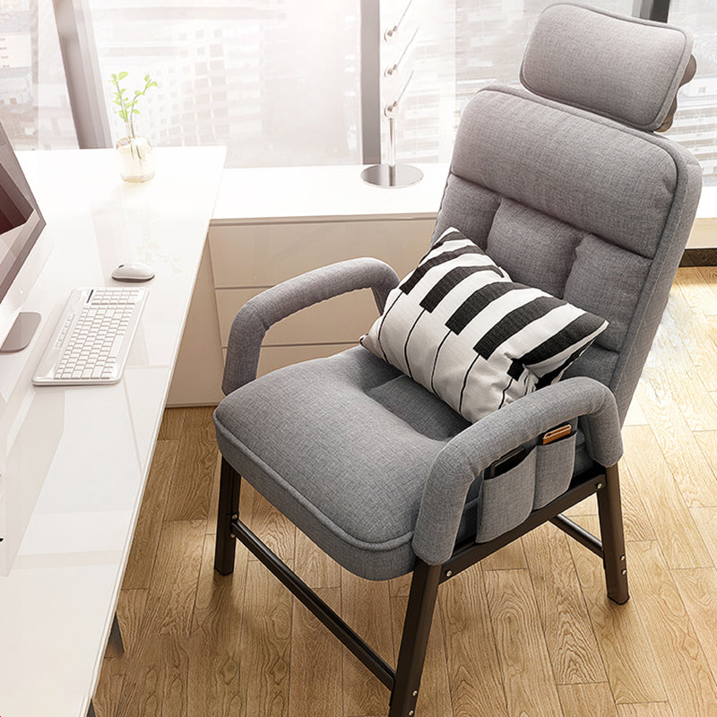 Metal Single Ergonimic Recliner with Pillow Adjustable Solid Color Recliner & Storage Bag & Lumbar Pillow & Lifting Headrest Gray Clearhalo 'Chairs & Seating' 'furn' 'furn_recliners' 'Furniture' 'Living Room Furniture' 'Recliners' 7684521