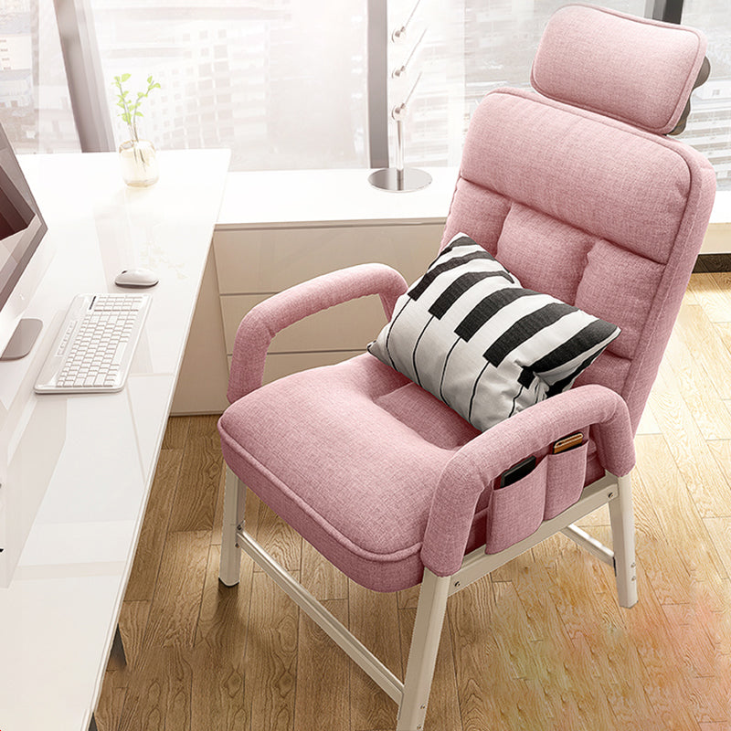 Metal Single Ergonimic Recliner with Pillow Adjustable Solid Color Recliner & Storage Bag & Lumbar Pillow & Lifting Headrest Pink Clearhalo 'Chairs & Seating' 'furn' 'furn_recliners' 'Furniture' 'Living Room Furniture' 'Recliners' 7684523