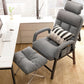 Metal Single Ergonimic Recliner with Pillow Adjustable Solid Color Recliner&Bag&Waist Pillow&Lifting Headrest&Steel Support&Ottoman Gray Clearhalo 'Chairs & Seating' 'furn' 'furn_recliners' 'Furniture' 'Living Room Furniture' 'Recliners' 7684528