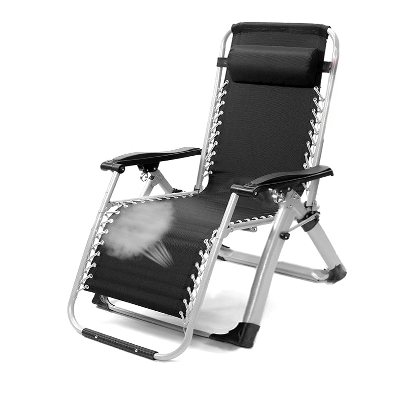 Metal Single Ergonimic Recliner Contemporary Standard (No Motion) with Arm Rocking Chair & Impregnated Bandage Silver Black Not Available Clearhalo 'Chairs & Seating' 'furn' 'furn_recliners' 'Furniture' 'Living Room Furniture' 'Recliners' 7684553