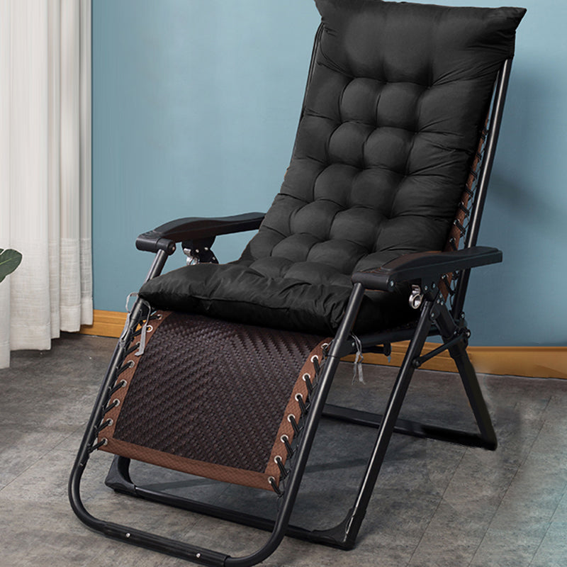 Metal Single Ergonimic Recliner Contemporary Standard (No Motion) with Arm Recliner & Impregnated Bandage & Seat & Back Cushion Dark Brown Black Clearhalo 'Chairs & Seating' 'furn' 'furn_recliners' 'Furniture' 'Living Room Furniture' 'Recliners' 7684554