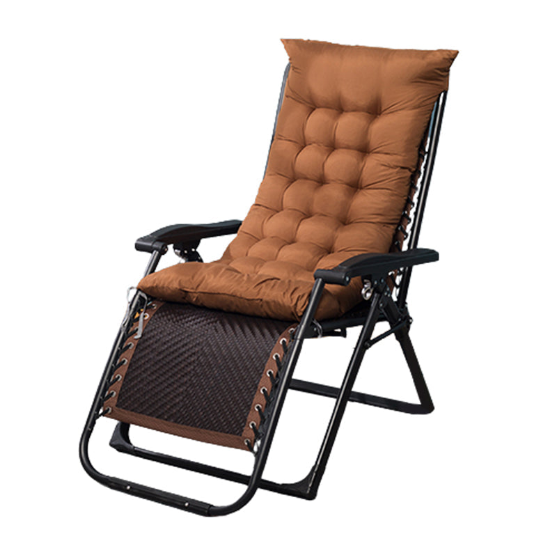 Metal Single Ergonimic Recliner Contemporary Standard (No Motion) with Arm Recliner & Impregnated Bandage & Seat & Back Cushion Dark Brown Brown Clearhalo 'Chairs & Seating' 'furn' 'furn_recliners' 'Furniture' 'Living Room Furniture' 'Recliners' 7684556