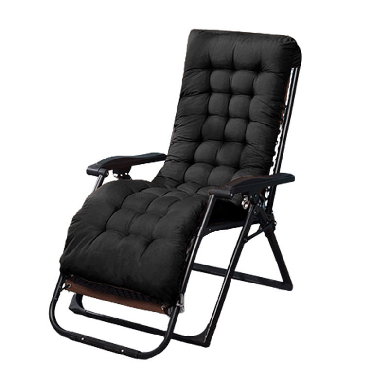 Metal Single Ergonimic Recliner Contemporary Standard (No Motion) with Arm Recliner & Impregnated Bandage & Full Body Cushion Dark Brown Black Clearhalo 'Chairs & Seating' 'furn' 'furn_recliners' 'Furniture' 'Living Room Furniture' 'Recliners' 7684558