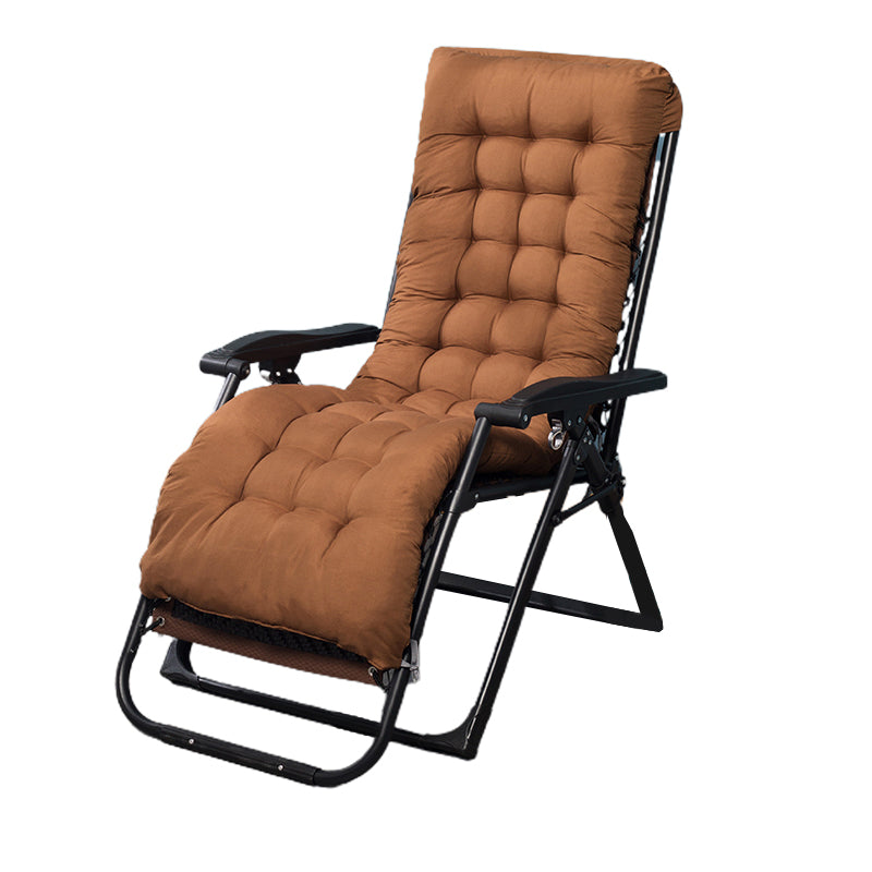 Metal Single Ergonimic Recliner Contemporary Standard (No Motion) with Arm Recliner & Impregnated Bandage & Full Body Cushion Dark Brown Brown Clearhalo 'Chairs & Seating' 'furn' 'furn_recliners' 'Furniture' 'Living Room Furniture' 'Recliners' 7684560