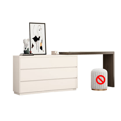 Bedroom Simple Make-up Vanity and Stool in White with Drawers