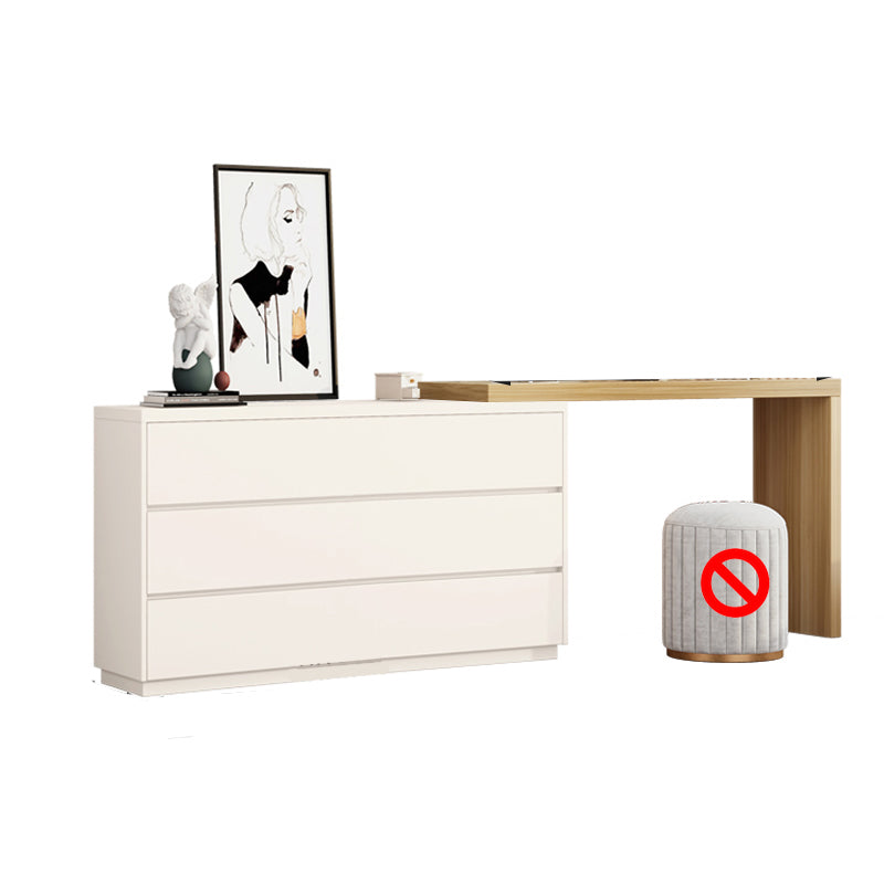 Bedroom Simple Make-up Vanity and Stool in White with Drawers