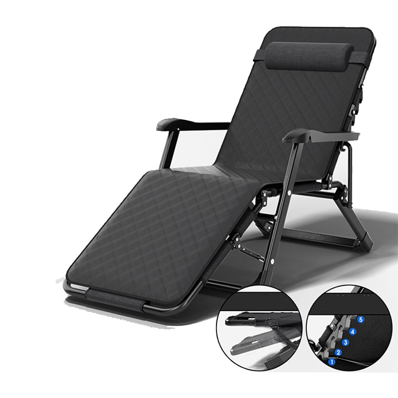 黒/金色の脚を備えた現代の金属ベースリクライニングチェア