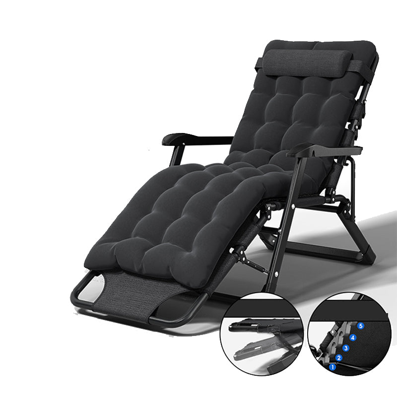 黒/金色の脚を備えた現代の金属ベースリクライニングチェア