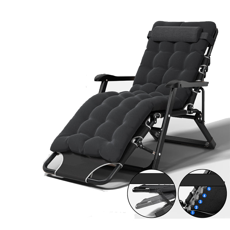 黒/金色の脚を備えた現代の金属ベースリクライニングチェア