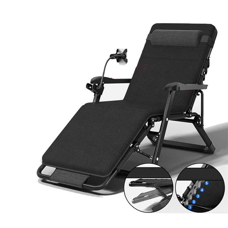 黒/金色の脚を備えた現代の金属ベースリクライニングチェア