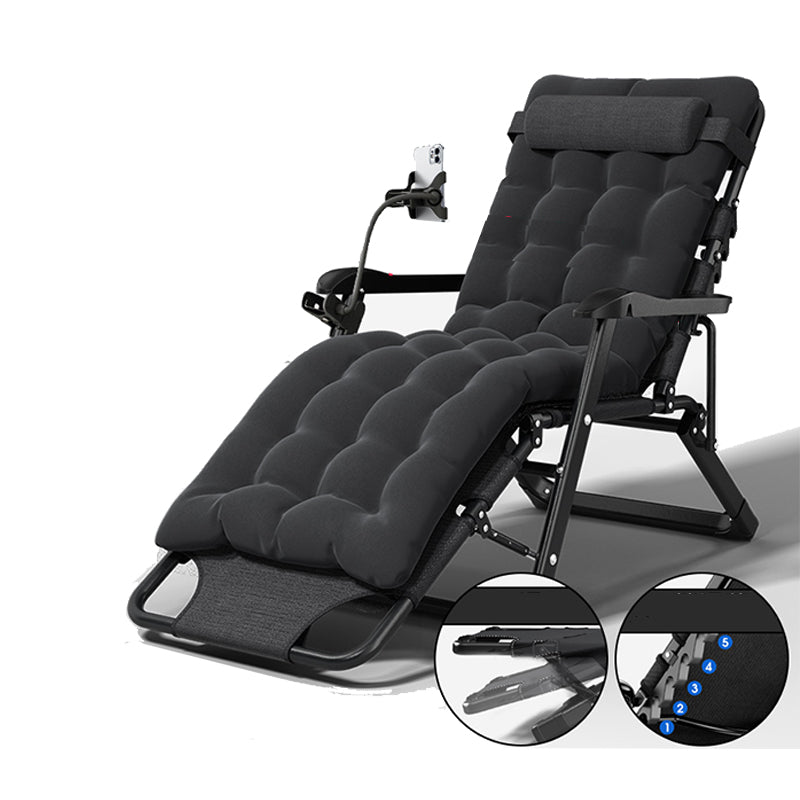 黒/金色の脚を備えた現代の金属ベースリクライニングチェア