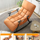 Contemporary Black Metal Base Recliner Chair with Side Pockets Deck Chair Square Back Orange Clearhalo 'Chairs & Seating' 'furn' 'furn_recliners' 'Furniture' 'Living Room Furniture' 'Recliners' 7684667