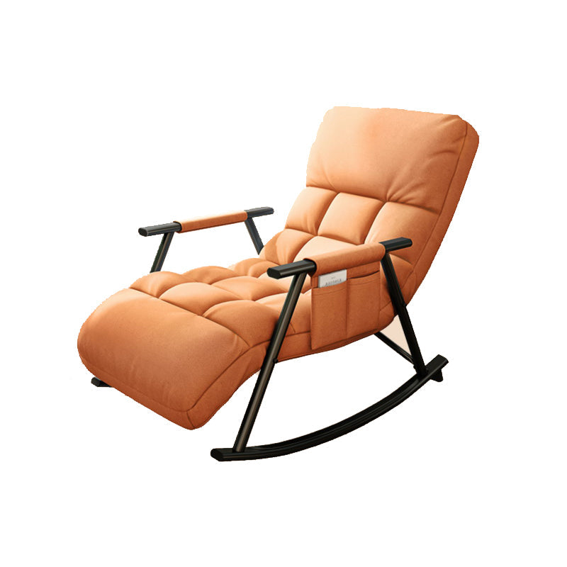 Contemporary Black Metal Base Recliner Chair with Side Pockets Clearhalo 'Chairs & Seating' 'furn' 'furn_recliners' 'Furniture' 'Living Room Furniture' 'Recliners' 7684670