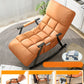 Contemporary Black Metal Base Recliner Chair with Side Pockets Recliner & Blanket Square Back Orange Clearhalo 'Chairs & Seating' 'furn' 'furn_recliners' 'Furniture' 'Living Room Furniture' 'Recliners' 7684675