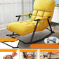 Contemporary Black Metal Base Recliner Chair with Side Pockets Recliner & Blanket & Ottoman Square Back Yellow Clearhalo 'Chairs & Seating' 'furn' 'furn_recliners' 'Furniture' 'Living Room Furniture' 'Recliners' 7684677