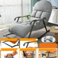 Contemporary Black Metal Base Recliner Chair with Side Pockets Recliner & Blanket & Ottoman Round Back Gray Clearhalo 'Chairs & Seating' 'furn' 'furn_recliners' 'Furniture' 'Living Room Furniture' 'Recliners' 7684687