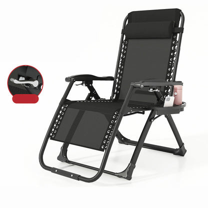 Chaise inclinable contemporaine noire avec base en métal avec des bras et des porte-tasse