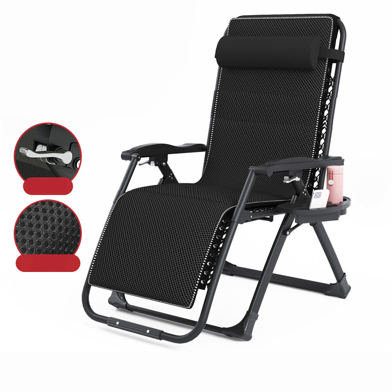 Black Contemporary Recliner Chair with Metal Base with Arms and Cup Holders Recliner & Cushion 28"L x 28"W x 46"H General Arm Clearhalo 'Chairs & Seating' 'furn' 'furn_recliners' 'Furniture' 'Living Room Furniture' 'Recliners' 7684820