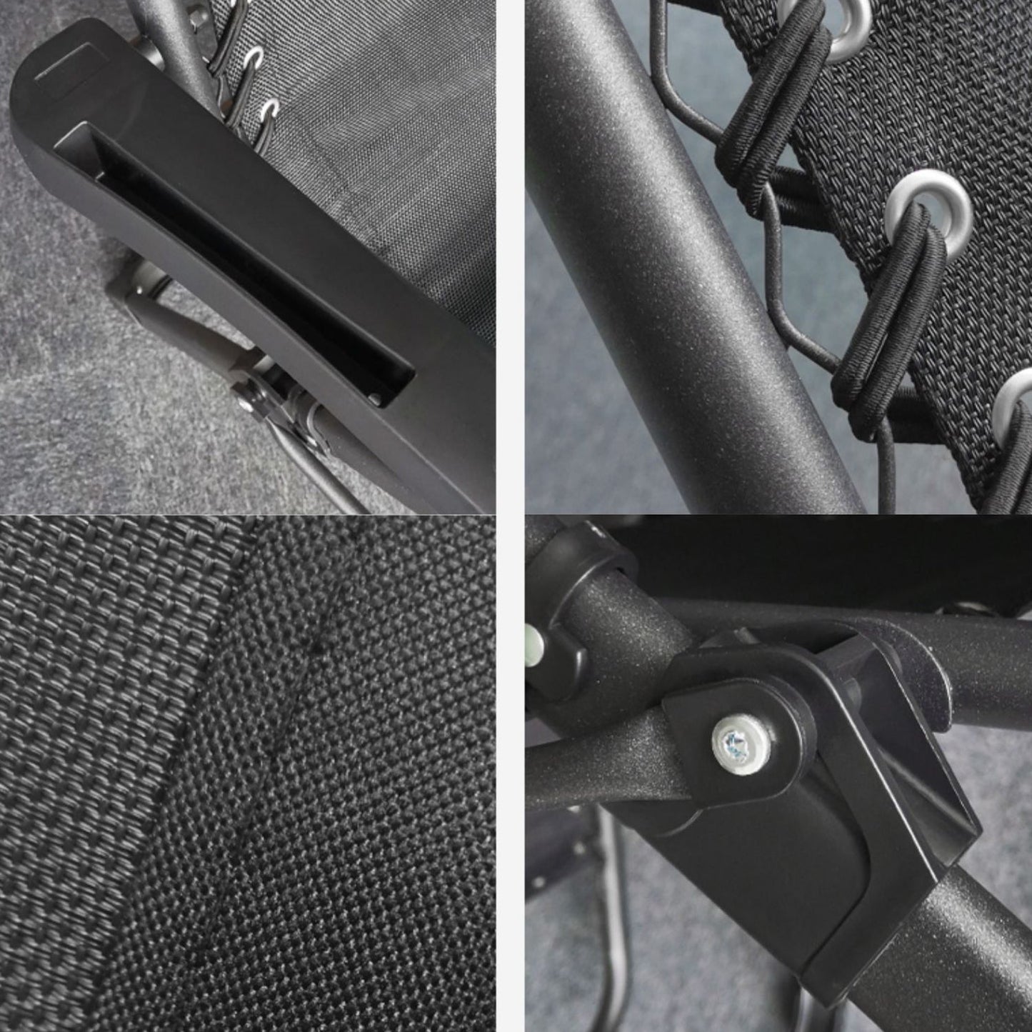 Zwarte eigentijdse recliner stoel met metalen basis met armen en bekerhouders