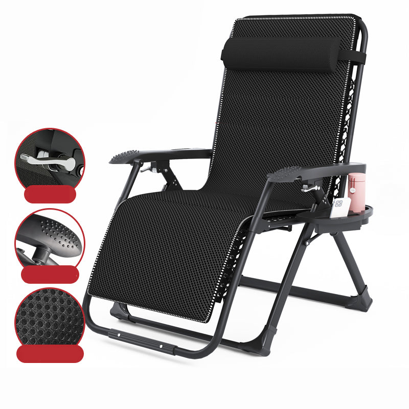Black Contemporary Recliner Chair with Metal Base with Arms and Cup Holders Recliner & Cushion 30"L x 28"W x 46"H Massage Arm Clearhalo 'Chairs & Seating' 'furn' 'furn_recliners' 'Furniture' 'Living Room Furniture' 'Recliners' 7684824