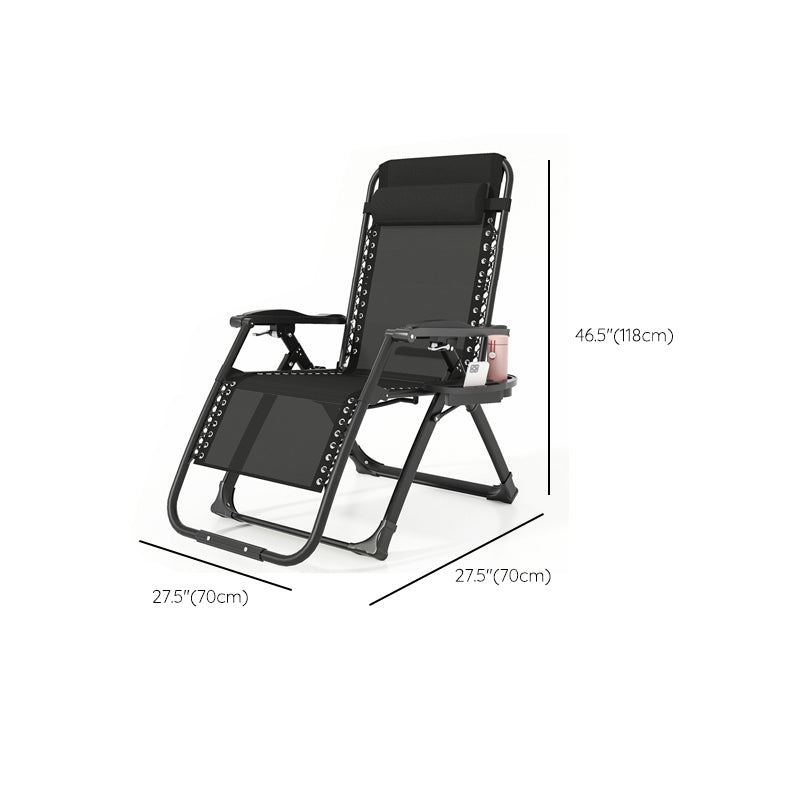 Black Contemporary Recliner Chair with Metal Base with Arms and Cup Holders Clearhalo 'Chairs & Seating' 'furn' 'furn_recliners' 'Furniture' 'Living Room Furniture' 'Recliners' 7684827