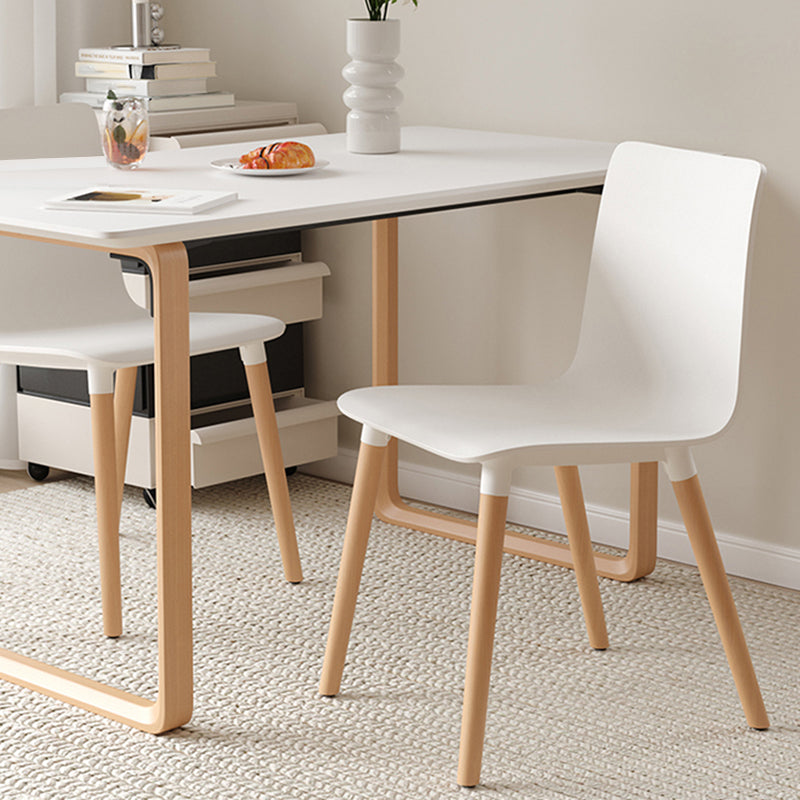 Zeitgenössischer offener Esstuhl Holzseitenstuhl für Esszimmer