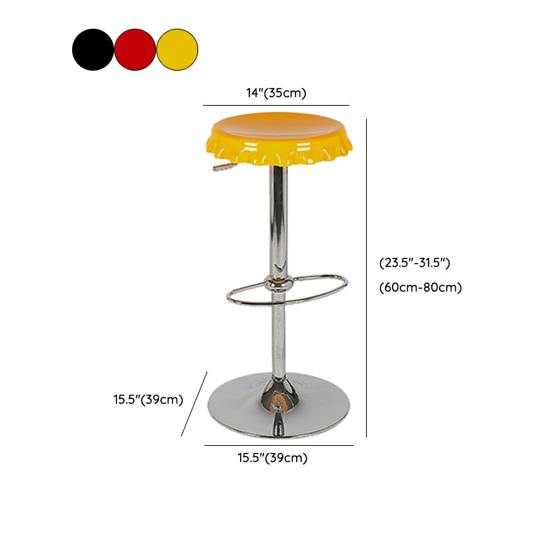 Contemporary Adjustable Backrest Counter High Stool with Metal Base Clearhalo 'Bar Furniture' 'Bar Stools' 'bar_stools' 'furn' 'furn_bar_stools' 'Furniture' 'Kitchen & Dining Furniture' 7685040