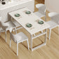 Mesa de comedor blanca plegable moderna con base de trineo de acero para comedor