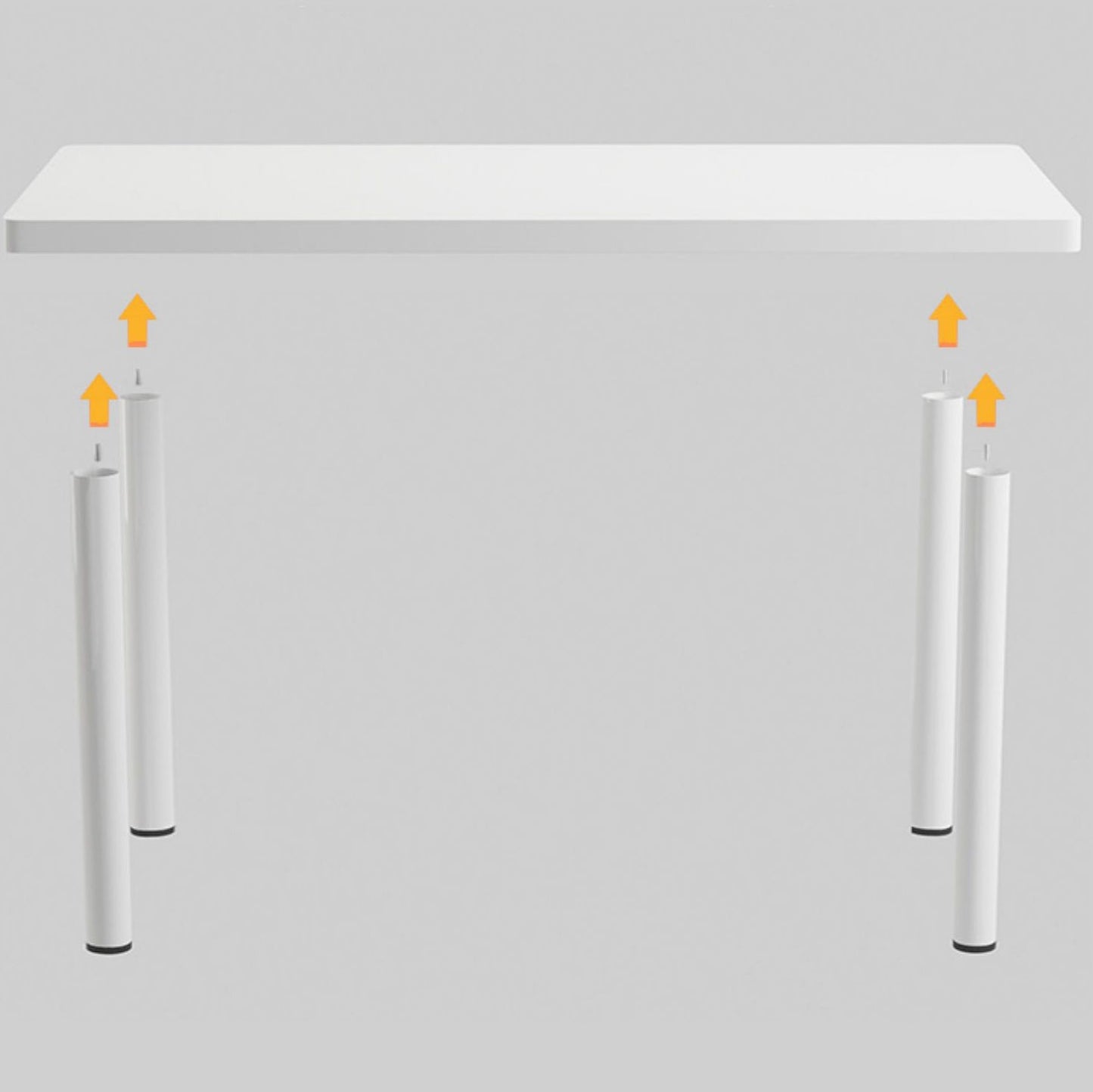 Mesa de comedor blanca plegable moderna con base de trineo de acero para comedor