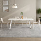 Modern Rectangle Dining Table White Stone Tabletop with Metal Sled Base