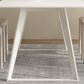 Modern Rectangle Dining Table White Stone Tabletop with Metal Sled Base