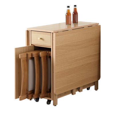 Modern Folding Dining Table Extendable for Small Spaces in Natural Without Chairs Clearhalo 'Dining Tables & Seating' 'Dining Tables' 'dining_table' 'furn' 'furn_dining_table' 'Furniture' 'Kitchen & Dining Furniture' 7685410