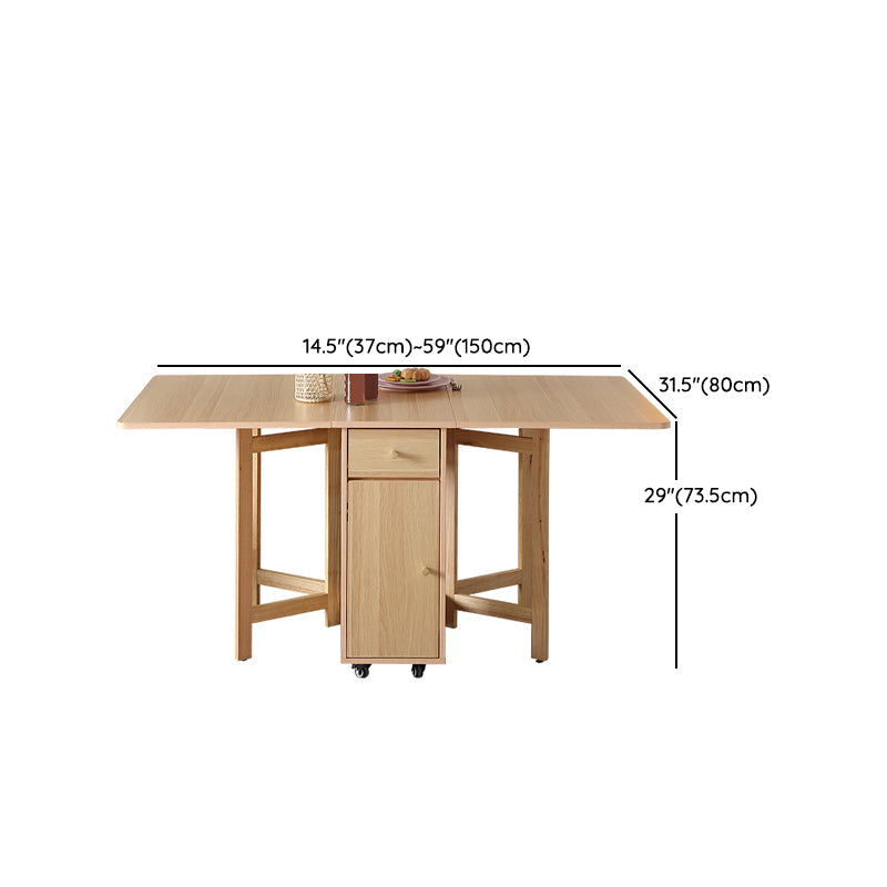 Modern Folding Dining Table Extendable for Small Spaces in Natural Clearhalo 'Dining Tables & Seating' 'Dining Tables' 'dining_table' 'furn' 'furn_dining_table' 'Furniture' 'Kitchen & Dining Furniture' 7685416
