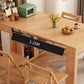 Modern Rectangle Wooden Dining Room Table for Small Space with Storage