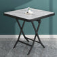 Glass Foldable Dining Table for 2 Person with Black Metal Base Square White 27.6"L x 27.6"W x 28.7"H Clearhalo 'Dining Tables & Seating' 'Dining Tables' 'dining_table' 'furn' 'furn_dining_table' 'Furniture' 'Kitchen & Dining Furniture' 7685439