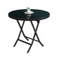Glass Foldable Dining Table for 2 Person with Black Metal Base Clearhalo 'Dining Tables & Seating' 'Dining Tables' 'dining_table' 'furn' 'furn_dining_table' 'Furniture' 'Kitchen & Dining Furniture' 7685440