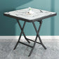 Glass Foldable Dining Table for 2 Person with Black Metal Base Square White Clearhalo 'Dining Tables & Seating' 'Dining Tables' 'dining_table' 'furn' 'furn_dining_table' 'Furniture' 'Kitchen & Dining Furniture' 7685442