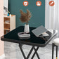 Glass Foldable Dining Table for 2 Person with Black Metal Base Clearhalo 'Dining Tables & Seating' 'Dining Tables' 'dining_table' 'furn' 'furn_dining_table' 'Furniture' 'Kitchen & Dining Furniture' 7685443