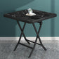 Glass Foldable Dining Table for 2 Person with Black Metal Base Square Black Gray Clearhalo 'Dining Tables & Seating' 'Dining Tables' 'dining_table' 'furn' 'furn_dining_table' 'Furniture' 'Kitchen & Dining Furniture' 7685445