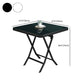 Glass Foldable Dining Table for 2 Person with Black Metal Base Clearhalo 'Dining Tables & Seating' 'Dining Tables' 'dining_table' 'furn' 'furn_dining_table' 'Furniture' 'Kitchen & Dining Furniture' 7685450