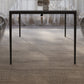 Modern Rectangle Dining Table Clear Glass Tabletop with Aluminum Legs