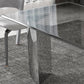 Modern Glass Dining Table Rectangle Tabletop with Glass Legs