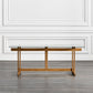 Clear Modern Rectangle Glass Dining Table with Solid Wood Trestle Base
