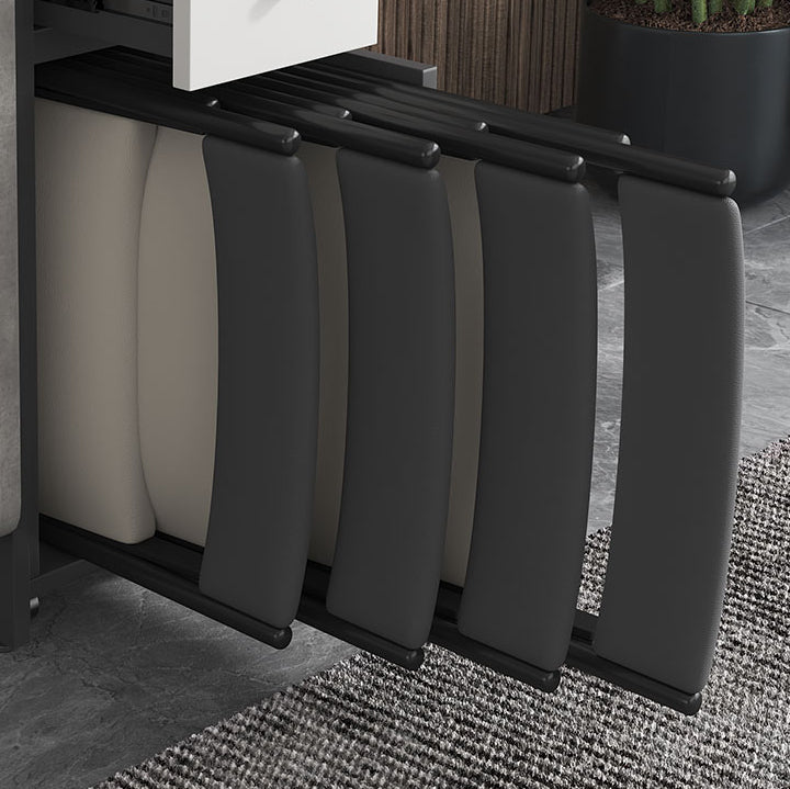 Mesa de comedor moderna plegable con tapa de madera, extensible para espacios pequeños en gris