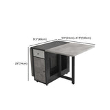 Mesa de comedor moderna plegable con tapa de madera, extensible para espacios pequeños en gris
