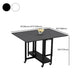 Modern Foldable Dining Table Rectangle Glass Tabletop with Metal Trestle Base