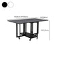 Modern Foldable Dining Table Rectangle Glass Tabletop with Metal Trestle Base
