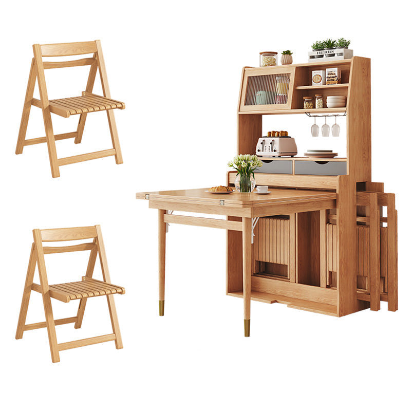 1/3/5 Pieces Modern Wooden Multi Purpose Dining Set for Home Table & Chair(s) Wood 3 Piece Set Clearhalo 'Dining Room Sets' 'Dining Tables & Seating' 'dining_room_set' 'furn' 'furn_dining_room_set' 'Furniture' 'Kitchen & Dining Furniture' 7685637